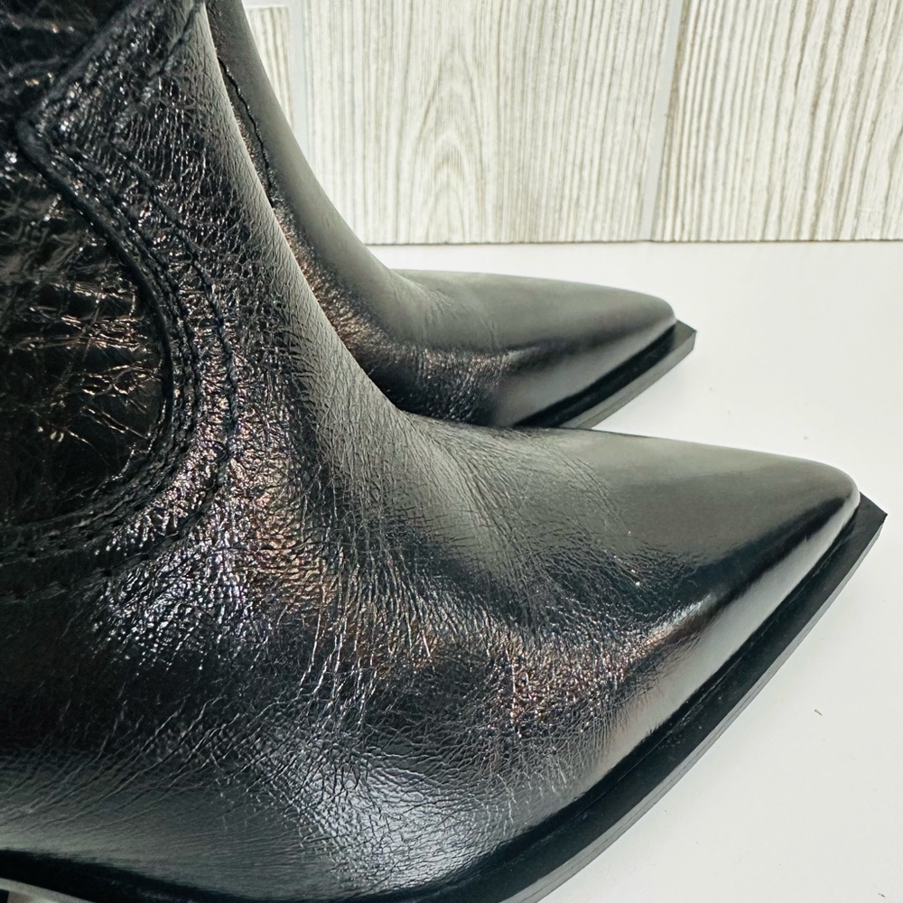 NEW! MASSIMO DUTTI Western Cowboy Boots Ankle Size 35 Black - Picture 10 of 14
